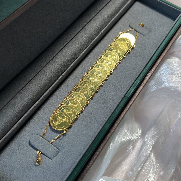 سوار قشور الحوت فضة مشلّل بالذهب